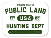 Public Land Hunting Department Sticker